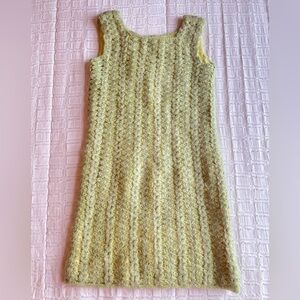 Vintage Handmade Original by Mary Jane Crochet Lined Midi Sleeveless Dress